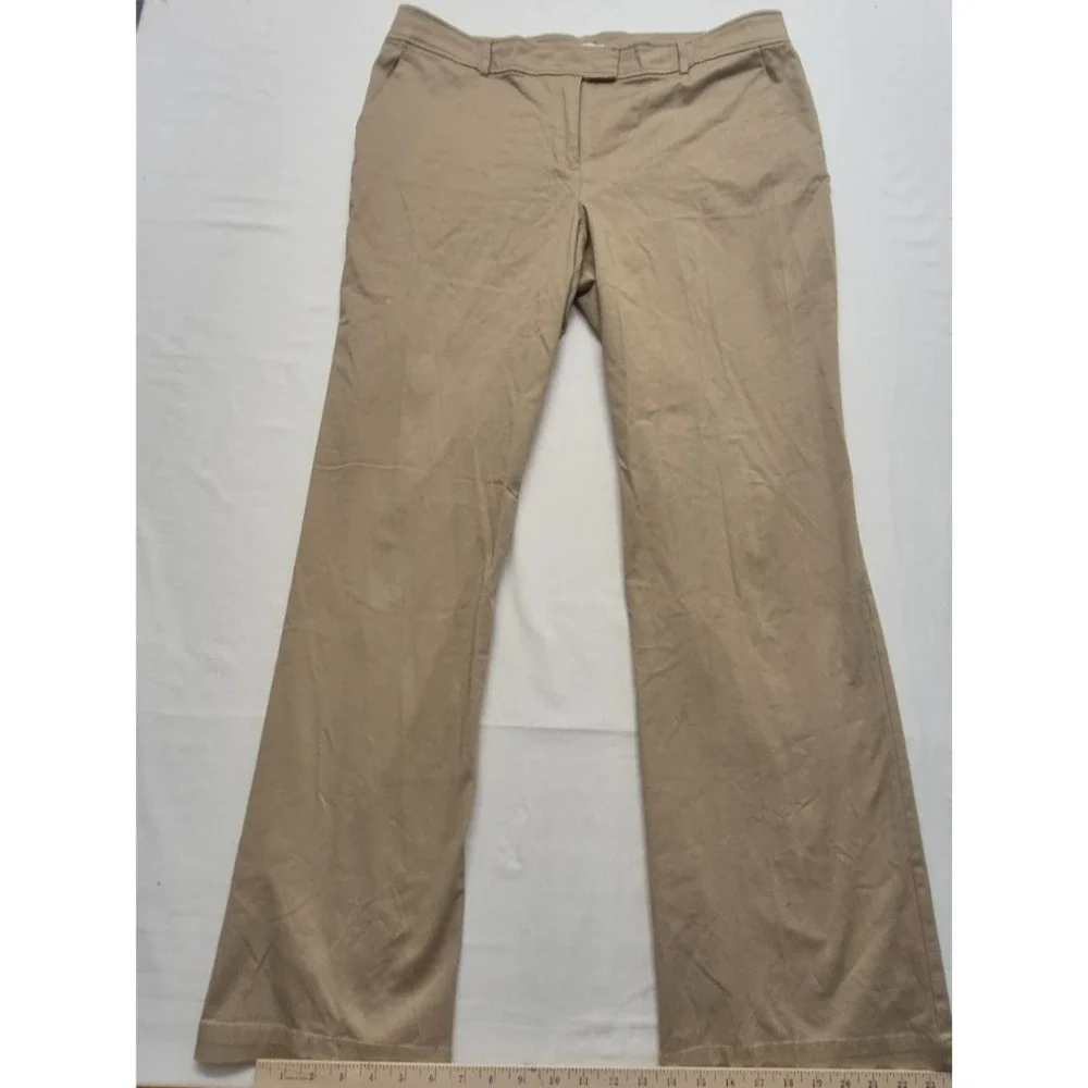 New York &‎ Company women's khaki flat front chino pants sz. 18 tall Cotton